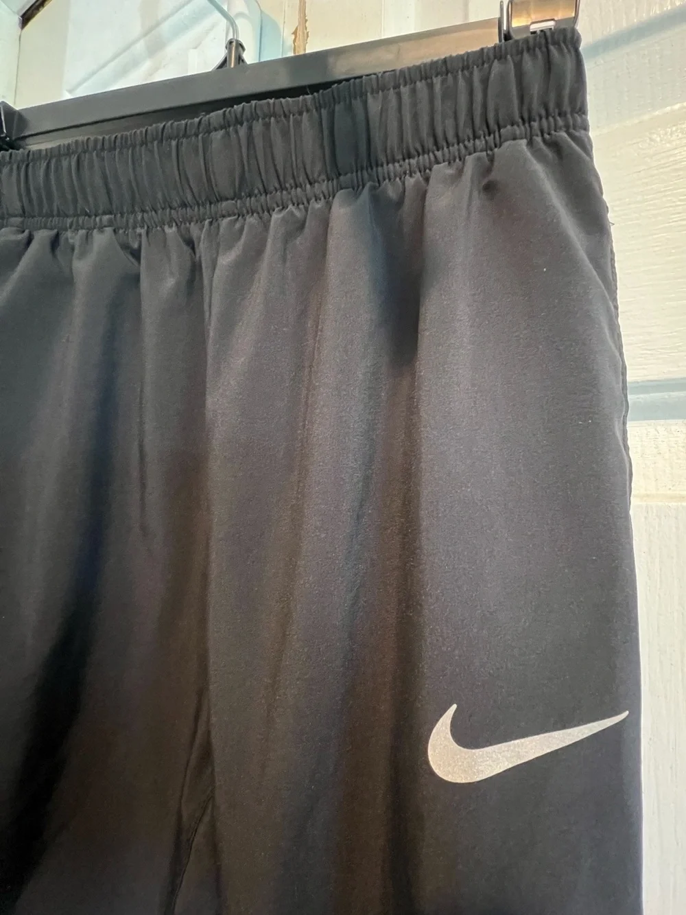 Nike Black Workout Track Pants with Silver Swoosh & pockets